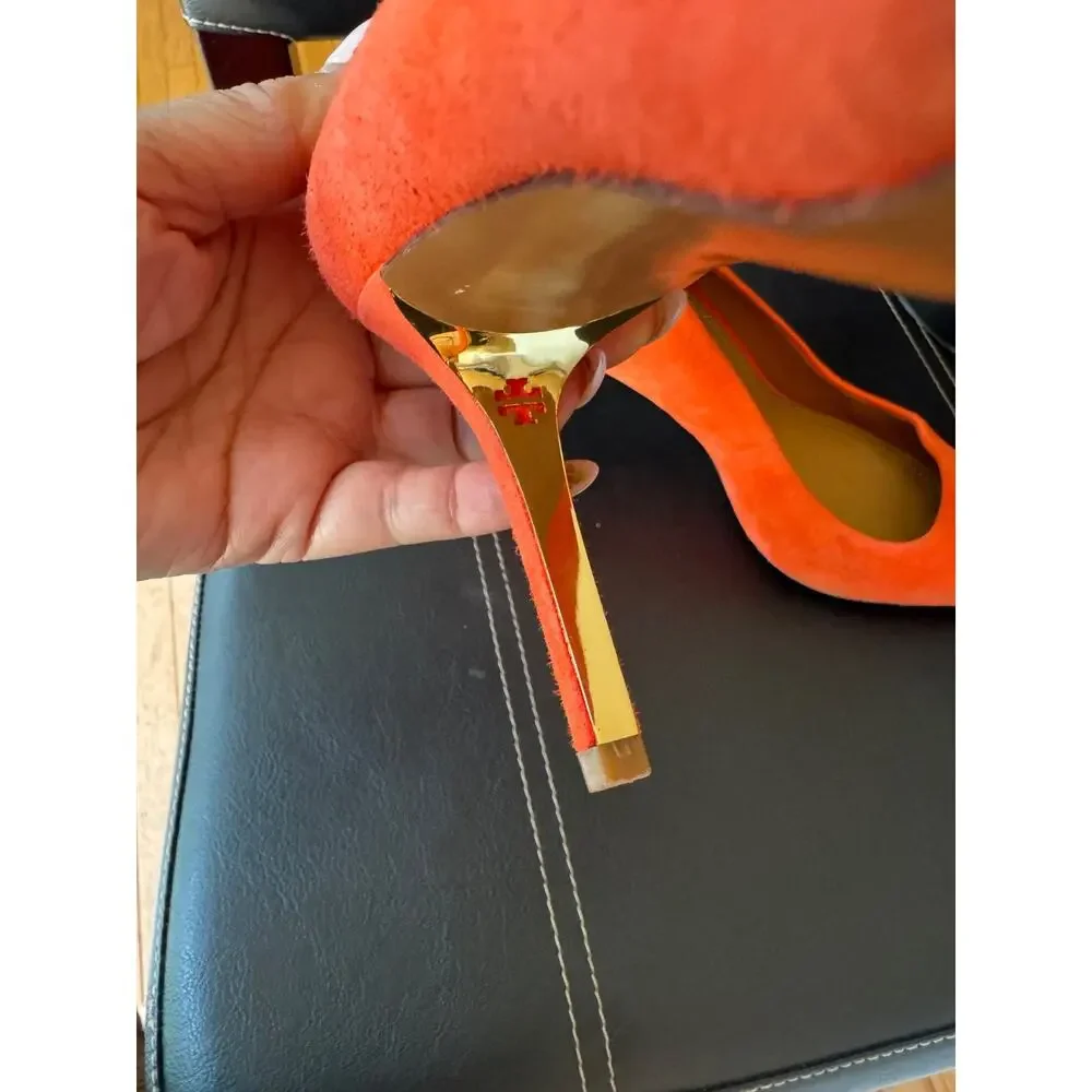 Tory Burch ORANGE SUEDE Elena pump HEEL 6.5 (900